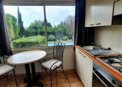 Kitchenette suite with pool view